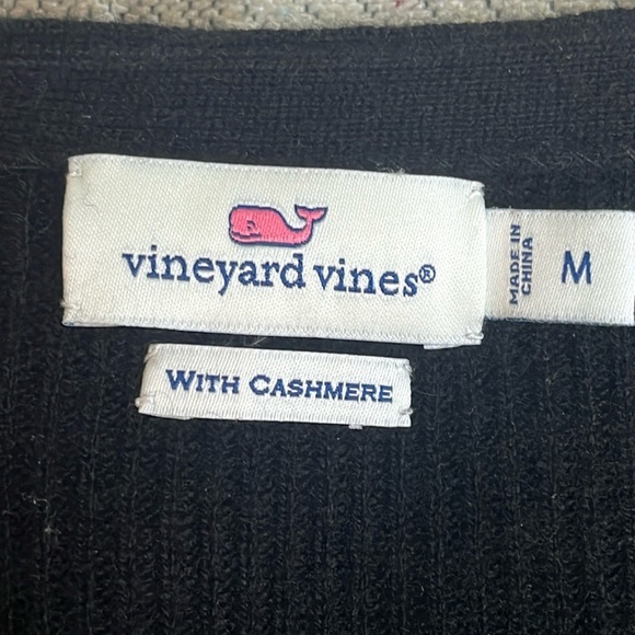 Vineyard Vines black Wool Cashmere blend Knit Wrap Cardigan Sweater, size medium - Picture 3 of 17